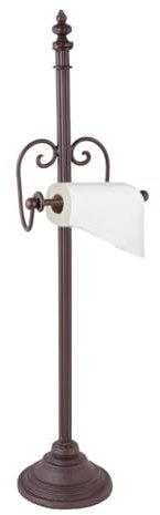 Freestanding Antique Style Cast Iron Scrolled Toilet Roll Holder (AD06)