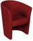 Dmora - Sessel Abrera, Wohnzimmersessel, gepolsterter Sitz, Stuhl mit Armlehnen aus Kunstleder, 64x63h76 cm, Rot