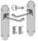 HANDLESTORE Shaped Scroll Door Handle Lever On Backplate - Includes Hinges and Latch - Polished Chrome