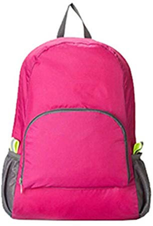 WOLOVO Rucksack, faltbar, Wandern, Sport, klein, Fitnessstudio, Camping, Tagesrucksack, leichte Tasche, rosarot