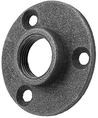 Garosa 10pcs Black Floor Flange Malleable Iron Pipe Fittings Antique Wall Flange Industrial DIY Project DN20 3/4 Threaded Hole Pipe Flanges for Garage Workshop Home Decor