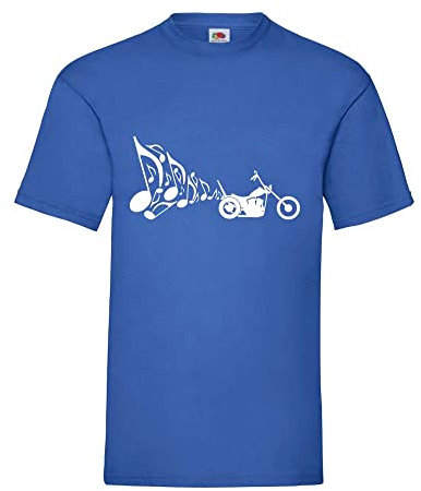 Shirt84.de Motorcycle Chopper Exhaust Music Men's T-Shirt - Blue - Small