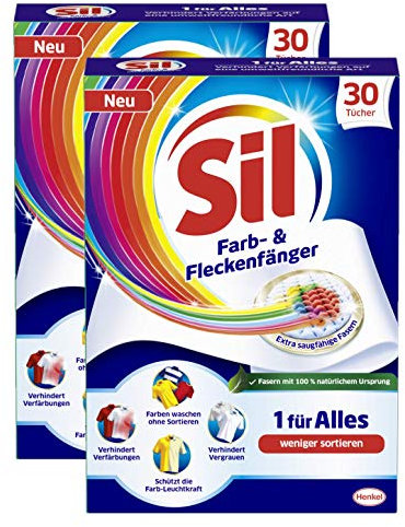 Sil 1 für Alles Farb- und Fleckenfänger, schützen vor Verfärbungen der Wäsche, 2er Pack (2 x 53 g)