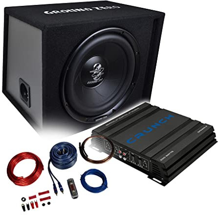 Mediadox Ground Zero Basspaket - 2-Kanal Endstufe/Verstärker+30cm Subwoofer+Kabel-Set / GPX500.2 + GZIB-30BR + KABELKIT