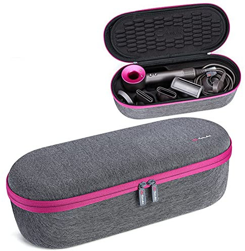 Honbobo Bag compatible with Dyson Supersonic HD01 HD02 HD03 HD08 Hair Dryer, HD01 HD02 HD03 HD08 Hair Dryer Carrying Case Storage Bag Accessories (Gray)