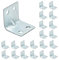 VHG Innovation VHG Corner Brackets Wood Connectors - Pack of 20 (20 x 20 x 20 x 1.5) Heavy Duty Reinforced Braces,L Shaped Angle Connector with Beading,Galvanised Steel Metal Sheet,Galvanised Silver