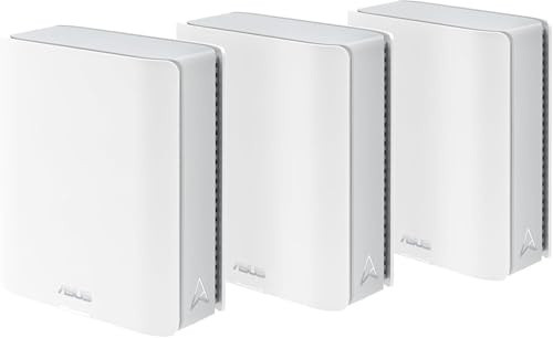 ASUS ZenWiFi BT8 3-Pack Blanco - WiFi 7 Mesh tribanda | 14 Gbps, dos puertos 2,5G, seguridad y control parental, Smart Home Master SSIDs, 4G/5G Mobile Tethering