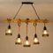 Retro Pendellampe Antik Holz Pendelleuchte E27 Esszimmerlampe Hanfseil Kronleuchter Metal Industrial Hängelampe Restaurant Landhaus Schlafzimmer Wohnzimmer Deckenleuchte 5 Flammige