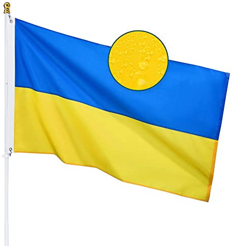 Ukraine-Flagge, 90x150 cm für den Außenbereich – strapazierfähiges Nylon, genähte Streifen, lichtbeständig, langlebig, Ukraine-Nationalflagge, Festival, Innen- und Außendekoration