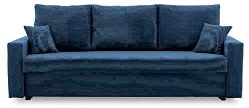 Couch Aikido I 223x90 - mit schlaffunktion - Farben zur Auswahl - modernen Couch - mit Bettkasten - Moderner Cordstoff - Stoff POSO (POSO 005)