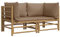 vidaXL Garten Ecksofa 2 STK., Gartensofa mit Taupe Kissen, Modular Sofa Garnitur für Garten Terrasse, Gartenmöbel Sitzgruppe Loungemöbel, Bambus