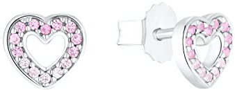 Prinzessin Lillifee Ohrstecker 925 Sterling Silber Mädchen Kinder Ohrschmuck, mit Zirkonia synth., Silber, Herz, Kommt in Schmuck Geschenk Box