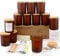 MILIVIXAY Paquete de 12 tarros de vela de vidrio ámbar esmerilado de 10 onzas con tapas y kits de fabricación de velas, tarros de vela vacíos a granel para hacer velas.