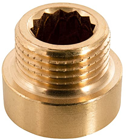 Sanitop-Wingenroth Hahnverlängerung Typ 1/2 '' x 10 mm, Verlängerung, Mit Innenvielkant, 1 Innengewinde und 1 Außengewinde, Trinkwasserinstallation, Messing, 157247