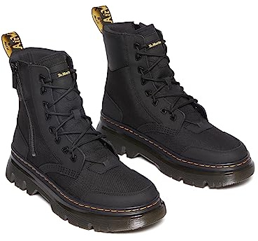 DR MARTENS Men's 8 Eye Boot, Black Ajax & Black Extra Tough 50/50, 9 UK