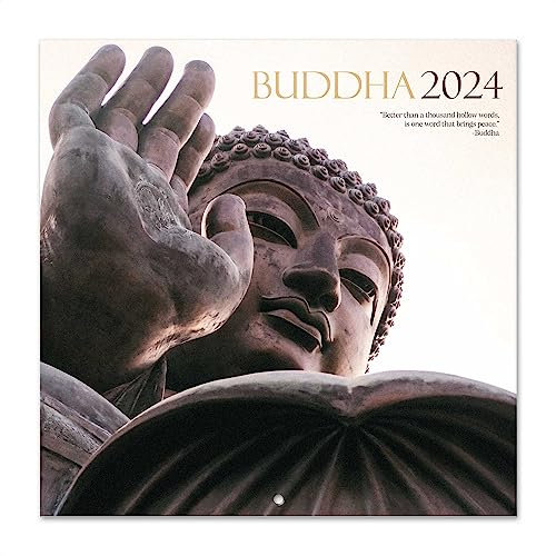 Grupo Erik Kalender 2024 Wandkalender 2024 - Buddha Kalender 2024 Familienplaner 30 x 30 cm 12 Monate + Letzten 4 Monate 2023 auf einer Seite