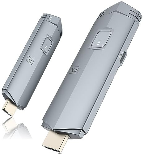 Transmisor y receptor HDMI inalámbrico, extensor inalámbrico HDMI, kit HDMI inalámbrico portátil, Plug & Play, compatible con 2.4/5 GHz para transmitir video y audio a monitor desde laptop/PC/TV