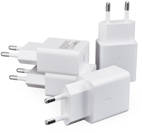 4er Pack USB C Ladegerät Stecker, Schnellladegerät Typ C Handy Netzteil Adapter Ladeadapter für Samsung Galaxy A54 A53 A34 A33 A14 A13 5g M54 M53 M34 M33 M14 A70 A51 M52 M51 S8 S9 S10 S20 S21 Plus