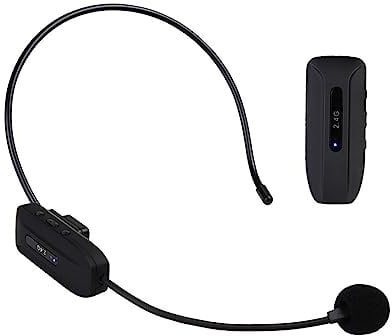EBAYTV Microphones sans Fil, Émetteur de Microphone sans Fil monté sur la tête 2.4G avec récepteur for amplificateur de Voix Haut-Parleur Guide Touristique d'enseignement