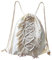 kiido Rucksack mit Kordelzug, Bohemian-Stil, mit Quaste und Makramee-Fransen, Segeltuch, Strandsport, Tagesrucksack, Beige, 13x17 Inch, Tagesrucksäcke