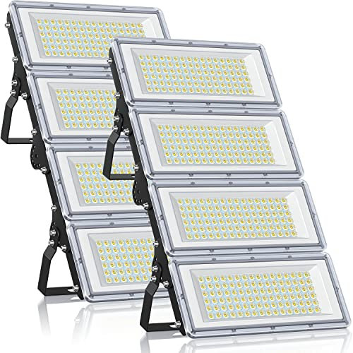 YIQIBRO LED Strahler Außen 400W 2 Stück, 40000LM Superhell Fluter Außen, Aussenstrahler Wasserdicht IP67, 6500K Kaltweiß Außenstrahler LED Scheinwerfer 85-265V für Garten, Garage, Fabrik, Sportplatz
