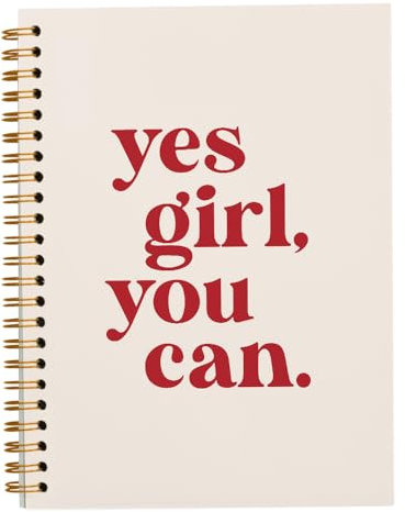 JWVK Motivational Feminist Positive Affirmations Quote Yes Girl You Can Notebook,Girl Power Female Empowerment Print Notebook Journal for Girl Women Office School,Hardcover Spiral Notebook 5.5x8.3