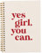JWVK Motivational Feminist Positive Affirmations Quote Yes Girl You Can Notebook,Girl Power Female Empowerment Print Notebook Journal for Girl Women Office School,Hardcover Spiral Notebook 5.5x8.3