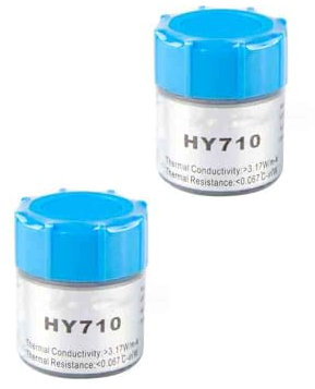2 pezzi da 20 g argento termoconduttivo silicone grease HY710 canned Gray Conductive Pasta CPU Thermal Conductive Silicone Grease Quick Dry Type (20 g)