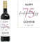 Mimi und Anton 75 Geburtstag Geschenk | Personalisiertes Flaschenetikett | Weinetikett 75 | Größe 10x12 cm | Weinlabel Happy Birthday mit Geburtstagszahl (Rosa), Namen & Datum