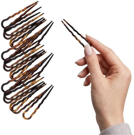 Righe e Pois Forcine Per Capelli Francesi Donna Made In Italy Set18 Forcelle Capelli Per Chignon Acconciature in Acetato Di Cellulosa Perni Capelli A Forma U da 7 cm 18 pezzi