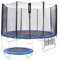 Arebos Outdoor Trampolin Ø 366 cm | Gartentrampolin Komplettset inkl. Sicherheitsnetz, Leiter, Sprungmatte, gepolsterten Netzpfosten, Schuhnetz und Randabdeckung | GS geprüft | Rund | Belastbar 150 kg