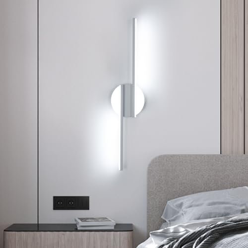 Osairous Lámpara de Pared LED Interior, 22W 2475LM Aplique Pared Blanco Moderna Dormitorio, 55CM Aluminio Luz de Pared Blanco Frio 6500K para Sala de Estar Pasillo Escalera Cocina