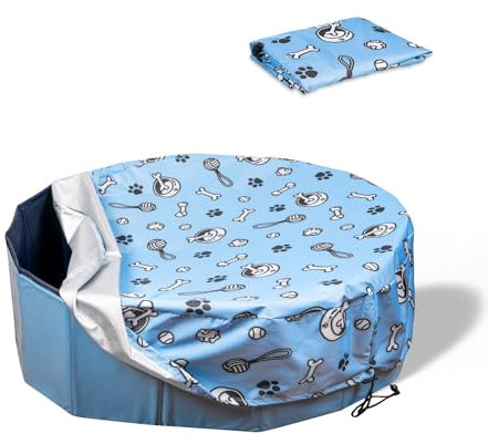 FuzzFables Foldable Dog Pet Small Swimming Pool Cover (Not Include Pool), Fit 63 Dog Bath Pool, Summer Outdoor Washable Waterproof Dust protection Swimming Pool Cover 63 x 12