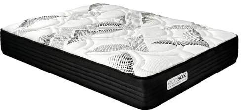 Duérmete Online Viskoelastische Hybrid-Matratze Eco Box mit Taschenfederkern, optimaler Komfort, mittlere Festigkeit, milbendicht, antibakteriell und hypoallergen, 90 x 180 cm