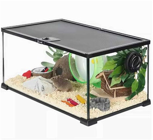 JXCCA Verre de Cages de Hamster/Verre de Cage de Hamster Nain, Cage Hamster Russe XXL, Observation à 360 Degrés, Facile à Nettoyer, Adapté aux Hamsters/Hérissons/Ours Dorés/Hérissons