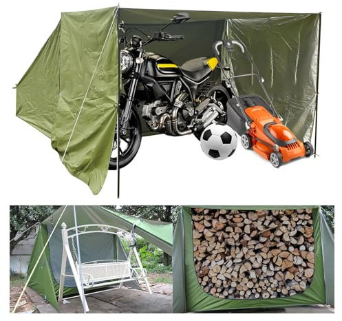 YSMSMZJK Garage Moto per Esterno con Tessuto Ombreggiante Rimovibile Box Moto per Esterno Pieghevole E Facile da Riporre Tenda Moto Capannone per Esterno
