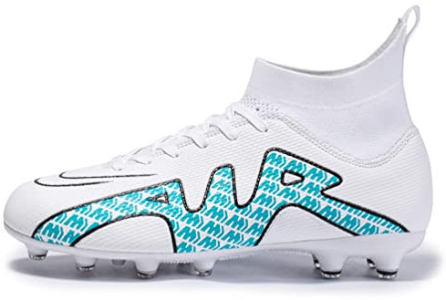 WOWEI Fußballschuhe Herren Professionelle Fussballschuhe High Top Spike Cleats Outdoor Athletics Fußballschuhe Jungen Trainingsschuhe Turnschuhe (Fuss-35, 46EU)