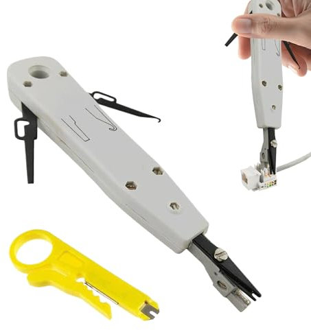 1PCS Punch Down Tool Grey Krone Tool Professional Ethernet Punch Down Tool Cat6/Cat5/Cat7 for Rj45 Socket and Telephone Cable Impact Terminal Insertion Network Punch Down Tool