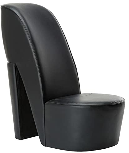 ShGaxin Sessel in Form eines Absatzes, Sessel, Ohrensessel, Stillsessel, Sessel für ältere Menschen, Kinosessel, Kunstleder, Schwarz