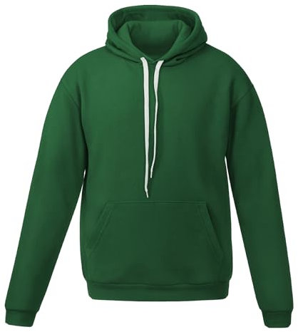 Sudadera Premium con Capucha Mujeres y Hombres Talla Unisex Deportivo para Invierno algodón clásico (XL Verde Botella)