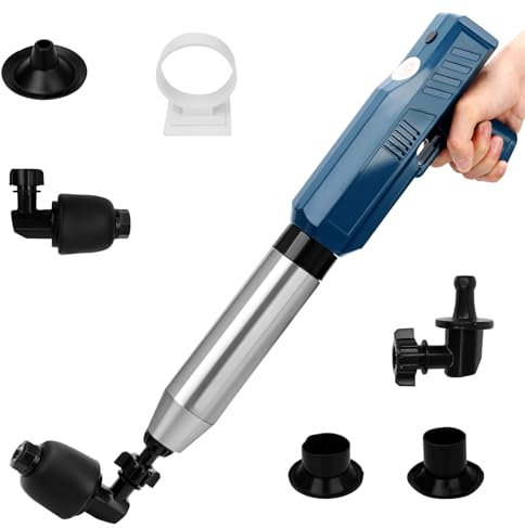 Stantuffo elettrico per WC, sturatore per intasamenti di scarichi d'aria, blaster per scarichi ad alta pressione con barometro in tempo reale, potente sturalavandino per lavello, utensili idraulici