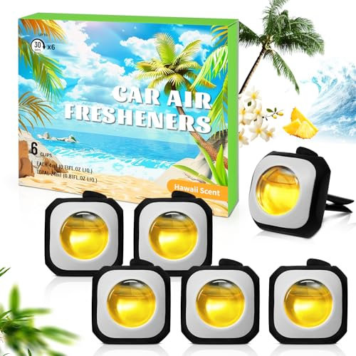 LA BELLEFÉE Auto Lufterfrischer, Auto Duft, 6 x 4 ml, Autoduft, Hawaii Duft Lufterfrischer, Bekämpft Gerüche im Auto, Autoparfüm