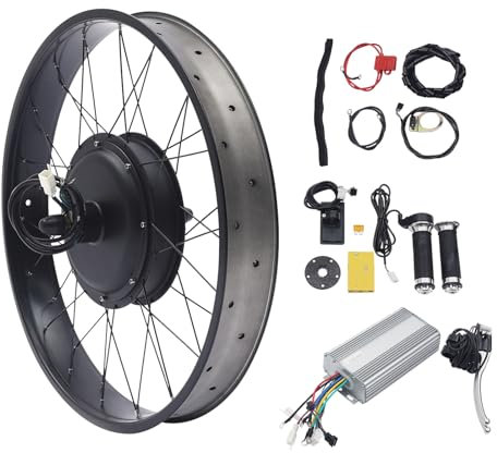 DCSYOG 26 Zoll Fat-Bike Fatbike Umbausatz 48V 1500W Hinterrad E-Bike Bürstenloser Motor Kit mit LCD Display und Daumen-Drehknopf, Electric Bicycle Conversion Kit