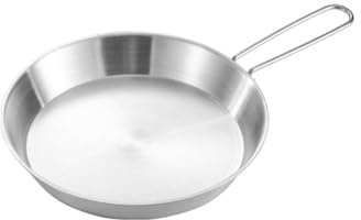 Stainless Steel Frying Pans with Folding Handle for Kitchen Travel Friendly Frypan Practical Cookware Cooking Supplies