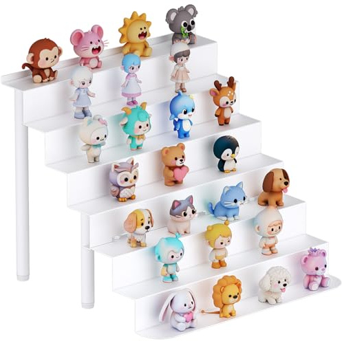 Lifewit Ladder Magnetic Display Shelf Compatible with Tonie Figures | 6 Tiers Metal Shelves for Figures Storage Organiser, Home Office Study, without Box Cut-out