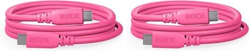 RØDE SC27 SuperSpeed USB-C zu USB-C Kabel für schnelle Datenübertragung bis zu 5 Gbps und 60W Stromversorgung (2m, Pink) (Packung mit 2)