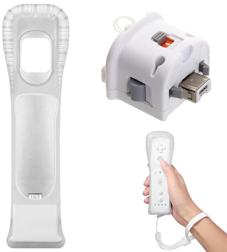 Halorin Motionplus Motion Plus Beschleuniger+ Silikonhülle kompatibel für Nintendo Wii Fernbedienung, Aus weichem Silikon, Plug & Play, für Fernbedienung (Weiß)