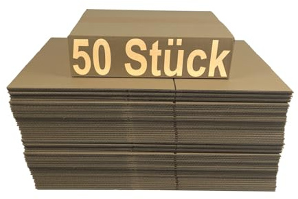Karton 35x25x10 cm für DHL Päckchen S Versandkarton 350 x 250 x 100 mm Faltkarton Fefco 0201 (50)