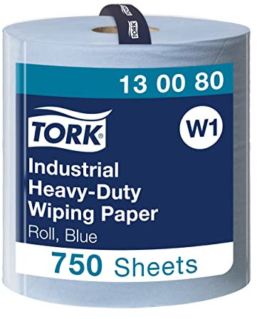Tork Extra Starke Industrie Papierwischtücher Blau W1, Hohe Saugfähigkeit, 1 × 750 Blatt, 130080
