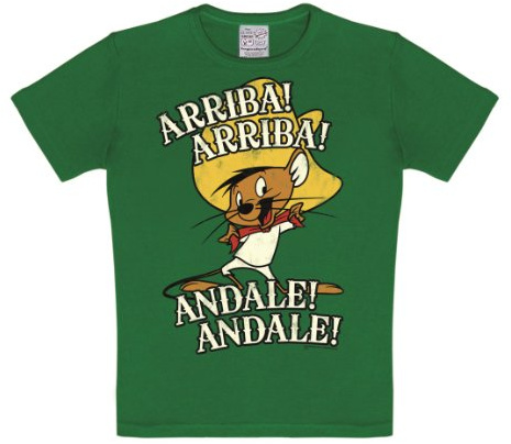 Logoshirt® Looney Tunes Arriba Andale T-Shirt Kinder | Offiziell lizenziertes Looney Tunes-Merch, Speedy Gonzales-Motiv, 100% Baumwolle, hochwertiger Frontprint, für Cartoon-Fans